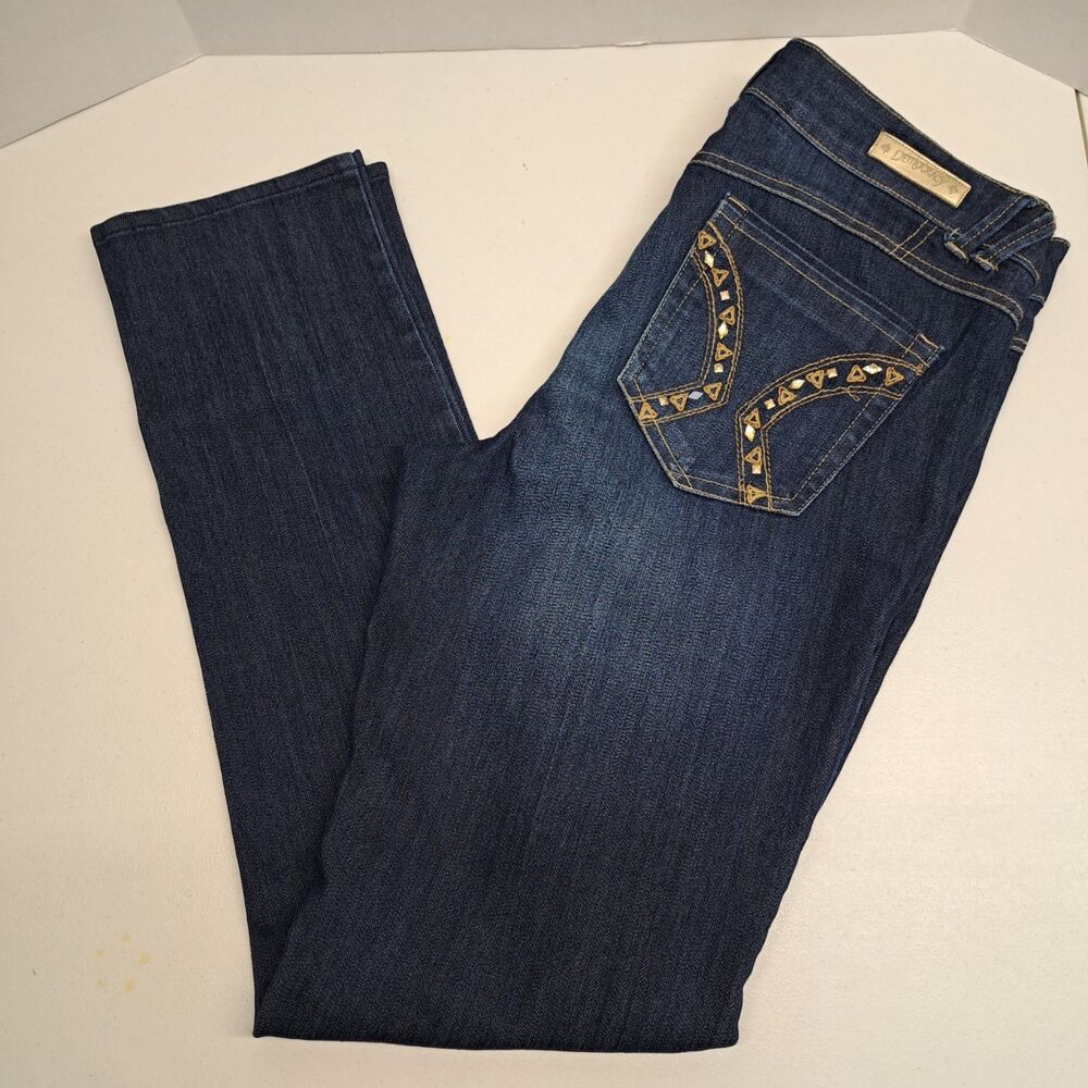 Democracy Liberty Skinny Jean  Stretch Straight Leg Embellished Women's 12